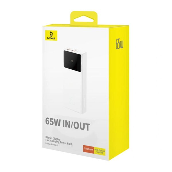 Baseus Star-Lord Digital Display Fast Charging Power Bank 30000mAh 65W Moon White
