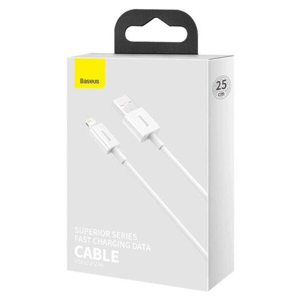 Baseus Superior Series Fast Charging Data Cable USB to iP 2.4A 0.25m White